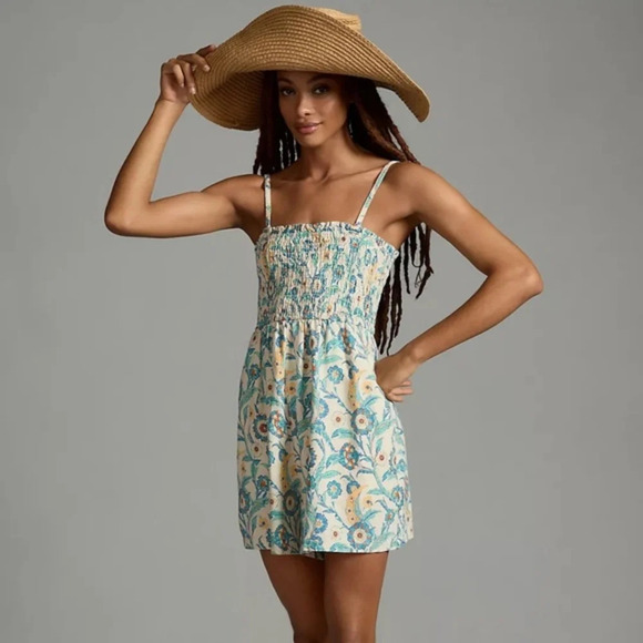 NWT Anthropologie Pilcro Smocked Romper 1X - Picture 1 of 4